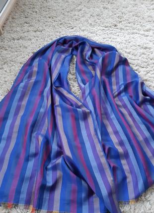 Шикарный яркий шелковый большой шарф/палантин,   190*693 фото