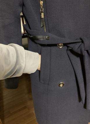Пальто кашемір брендове темно-синє нове солідне5 фото
