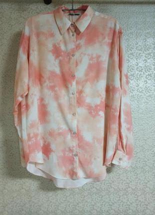 Стильна сорочка блузка в стилі тай -дай оверсайз бренд papay, р.uk 10