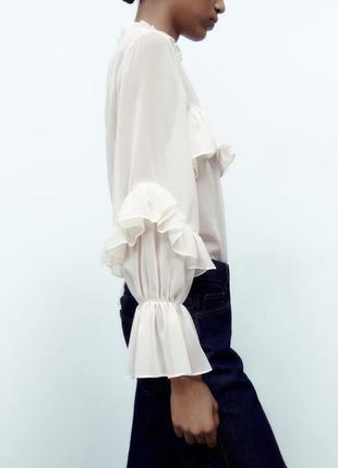 Полупрозрачная блузка zara легкая и нежная1 фото