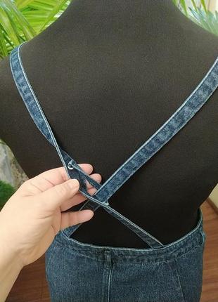 Стильный джинсовый сарафан, батал, 20 размер7 фото