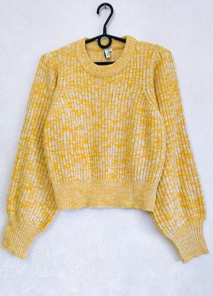 Укорочений светр з об'ємними рукавами джемпер із пишними рукавами