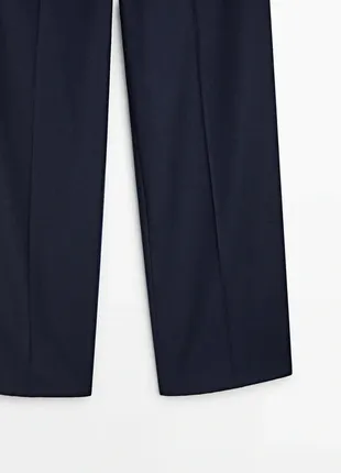 Темно-сині брюки прямого крою massimo dutti5 фото
