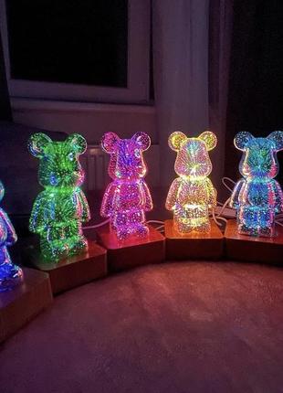 Лед лампа-ночник bearbrick, работает от павербанка6 фото