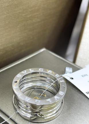 Серебряное кольцо пружинка широкое массивное грубое с логотипом надписью булгари bvlgari серебро проба 925 новые с биркой италия5 фото