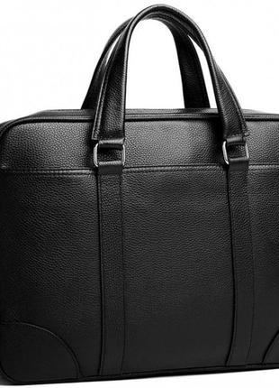 Модная мужская кожаная сумка для документов черная tiding bag rb-018 мужские портфели