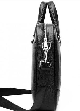Модная мужская кожаная сумка для документов черная tiding bag rb-018 мужские портфели9 фото