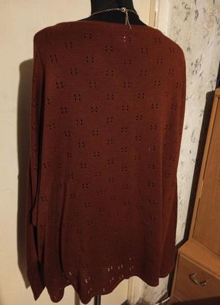 Женственный,терракотовый,лёгкий свитер-джемпер,большого размера,quero,турция4 фото
