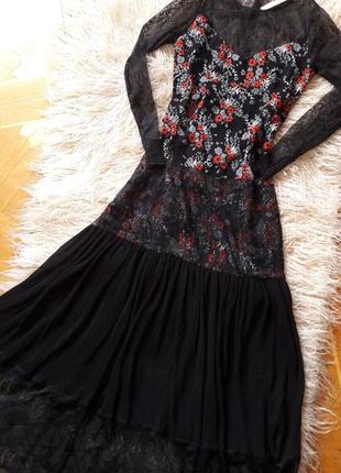 Длинное платье с цветочным принтом2 фото