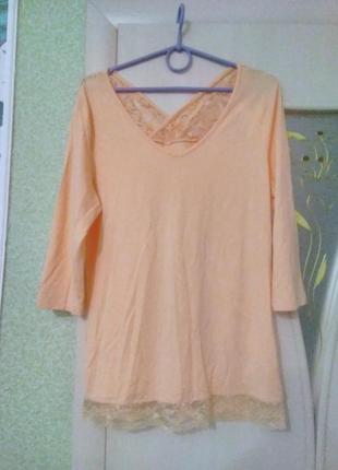 Трикотажная блуза-туника с рукавом 3/4 m-xl1 фото