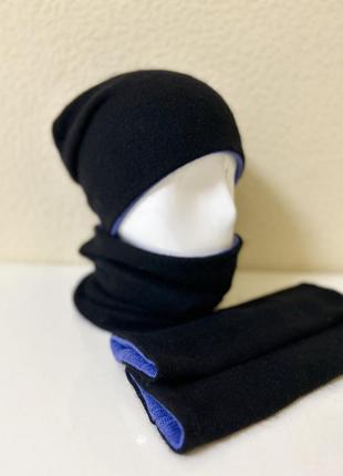 Бафф, снуд из натурального кашемира двухцветный