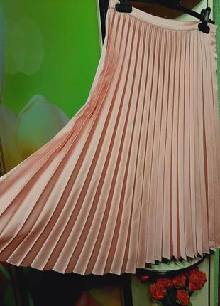 Розовая юбка плиссе3 фото
