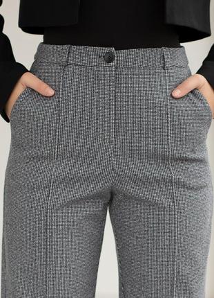 Теплые шерстяные брюки прямого кроя теплые женские брюки серого цвета5 фото