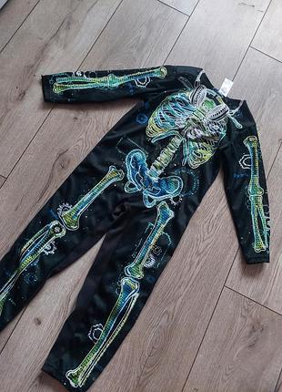 Скелет светящийся костюм, светящийся светящийся скелет костюм на хеловин