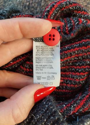 Новый яркий свитер/кофта/кардиган на 17% шерсть с ниткой "квадрат"люрекса, размер хл10 фото