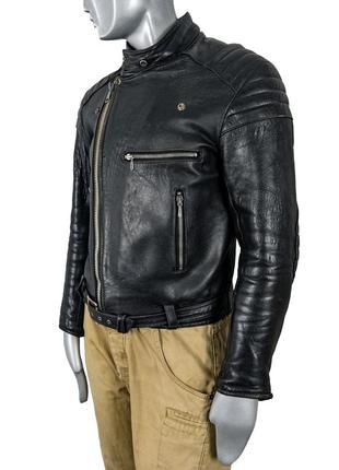Вінтажна шкіряна англійська куртка-косуха 60-70х байкерська мотокуртка hestru