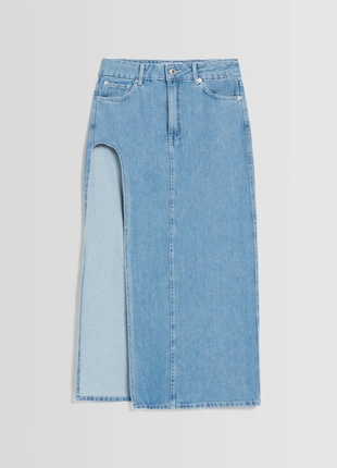 Длинная джинсовая юбка bershka карандаш4 фото