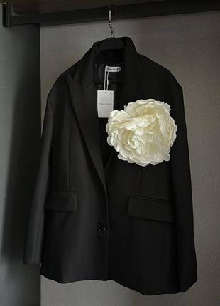 Чорний піджак жакет із квіткою магда-бутрум magda butrym2 фото