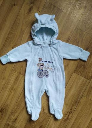Осенне-весенний комбинезон для мальчика примерно 3 месяца размер 62-68