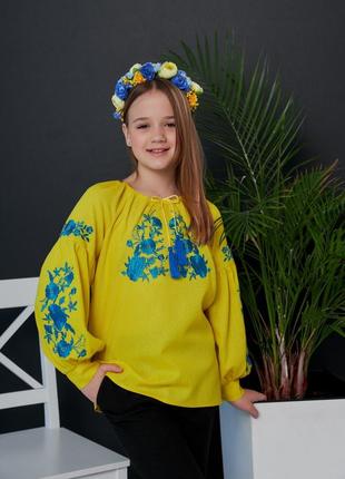 Вишита сорочка вишиванка вишита блузка дівчача для дівчаток вишиванка1 фото