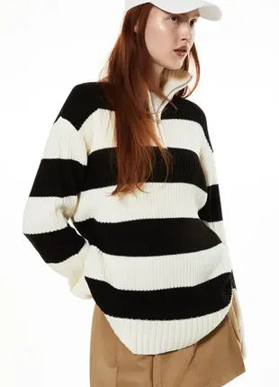 Светр в полоску оверсайз h&m 1163372006