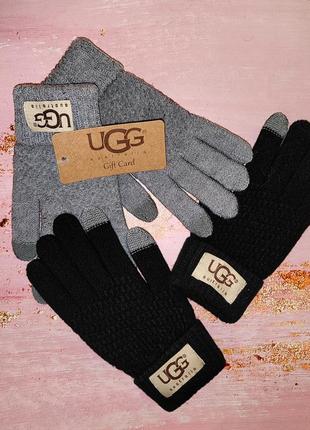 Трикотажные перчатки "ugg"1 фото
