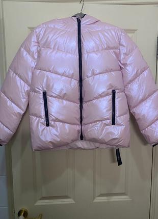 Демисезонная куртка розового цвета с перламутровым оттенком, влагостойкая куртка с капюшоном2 фото