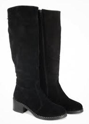 Жіночі чоботи kluchini зимові чорні замшеві! розмір 38