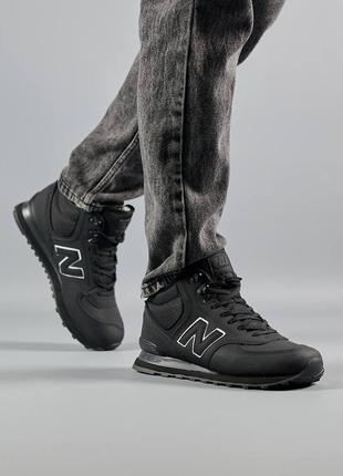 ❄️чоловічі зимові кросівки new balance 574 нью беленс високі на овчиному хутрі черевики