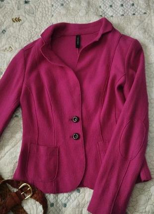 Яркий пиджак/жакет премиум бренд maccain 100% шерсть, модный цвет фуксия или маджента.1 фото