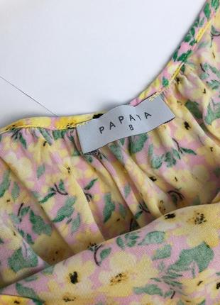 Женский сарафан papaya женское платье короткое мини юбка женская туника летнее жёлтое в цветы3 фото