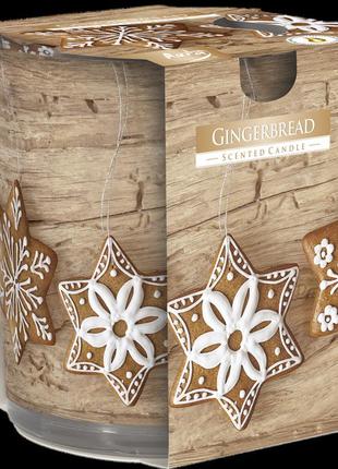 Святкова аромасвічка імбирне печиво bispol в склянці 100 г 22 год горіння свічка ароматизована, польська арома свічка