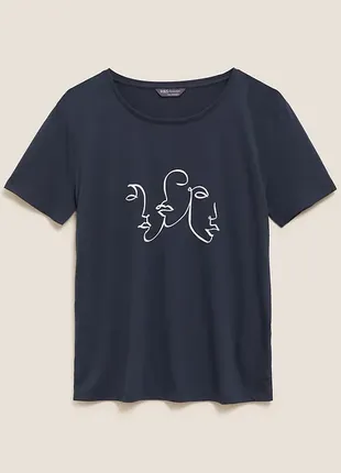 Базовая футболка с принтом от бренда marks & spenser 👕 размер указан 12 / подойдет на m - l 💥