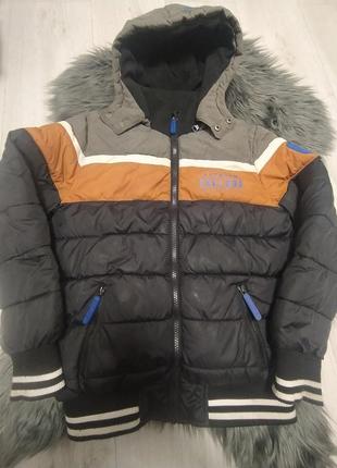🖤🧡💛стильна зимова стібана куртка на пуху і флісі1 фото