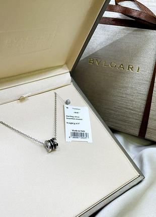 Серебряное колье ожерелье кулон подвеска бочка бочечка бочонок чёрный чёрная емаль булгари bvlgari серебро проба 925 новое с биркой италия