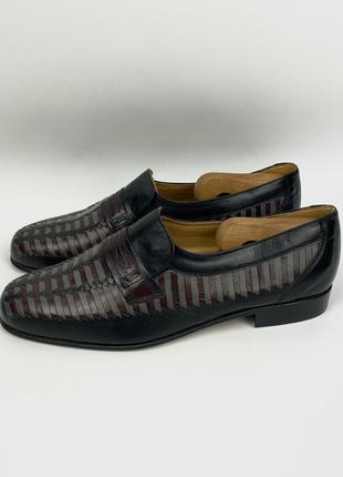 Luxury туфлі ruben’s italy vintage шкіряні нові зі шкіряною підошвою чорні розмір 43 1/3 441 фото