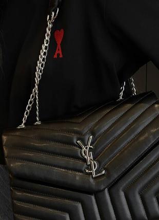 Жіноча стильна чорна сумка з екошкіри тренд сезону6 фото