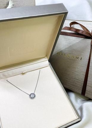 Срібний ланцюг ланцюжок кулон кольє намисто з написом булгарі bvlgari з камінням камінчиками срібло кора 925 нове з биркою італія6 фото