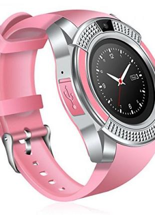 Умные смарт-часы smart watch v8. цвет: розовый8 фото