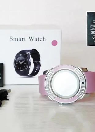 Умные смарт-часы smart watch v8. цвет: розовый6 фото