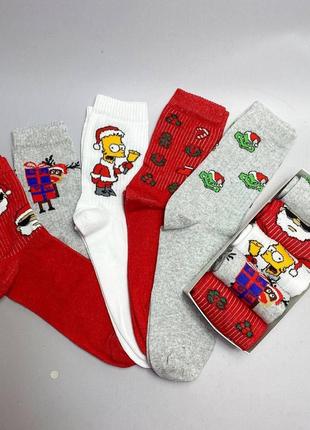 Набір жіночих новорічних шкарпеток 36-41 5 пар у подарунковій коробці4 фото