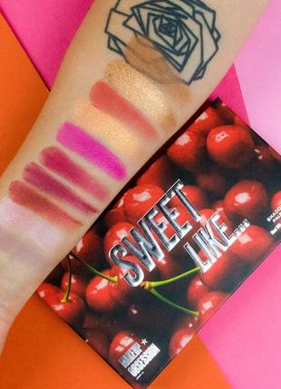 Палетка тіней makeup revolution london "sweet like.." 🍒4 фото