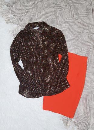 Сорочка блузка в різнобарвний контрастний горох горошок