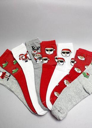 Бокс жіночих новорічних шкарпеток 36-41 р на 8 пар в подарунковій коробці із стрічкою2 фото