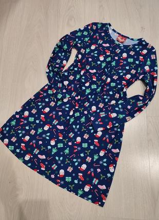 Платье с новогодним принтом, star, р. 146/152