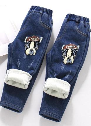 Дитячі теплі джинси на плюші