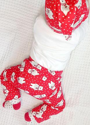 Комплект детский новогодний, штаны боди шапочка3 фото