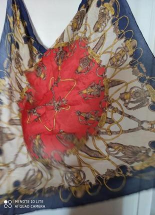 Тонка шовкова хустка стиль hermes