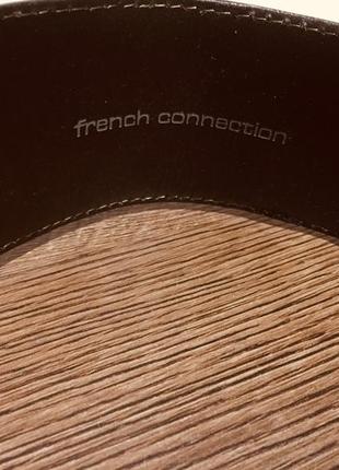 Пояс кожаный коричневый широкий 6см french collection3 фото