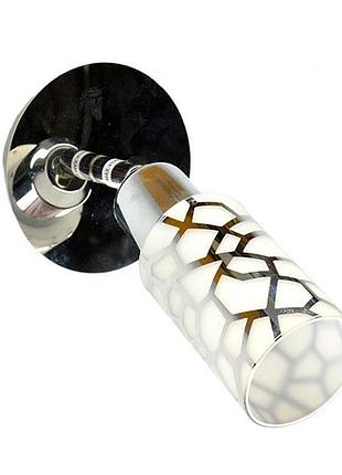 Світильник універсальний*  ''beauty'' e14  9w ip20  хром біл. плаф. з візерунком